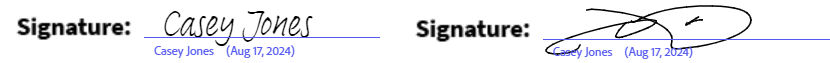 Well-formatted signatures - Control the line and print text | Adobe